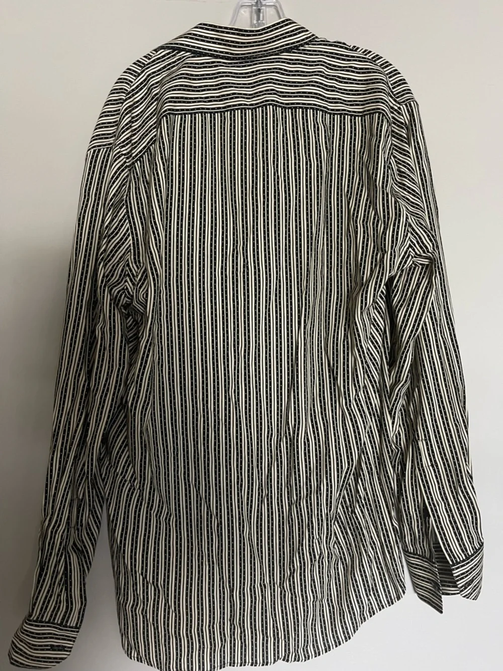 Saint Laurent Black & White Vertical Stripe Button-Down Shirt - Picture 4 of 6